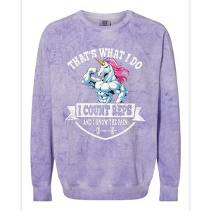 I Count Reps Funny Unicorn Workout Training Colorblast Crewneck Sweatshirt