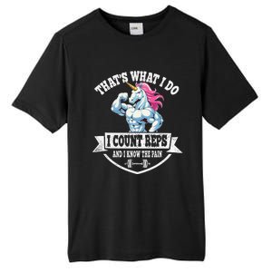 I Count Reps Funny Unicorn Workout Training Tall Fusion ChromaSoft Performance T-Shirt