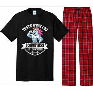 I Count Reps Funny Unicorn Workout Training Pajama Set