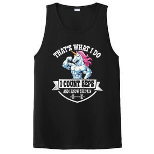 I Count Reps Funny Unicorn Workout Training PosiCharge Competitor Tank