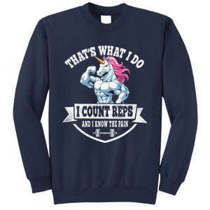 I Count Reps Funny Unicorn Workout Training Sweatshirt