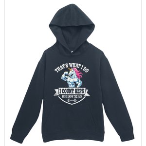 I Count Reps Funny Unicorn Workout Training Urban Pullover Hoodie