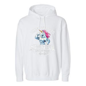 I Count Reps Funny Unicorn Workout Training Garment-Dyed Fleece Hoodie