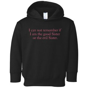 I Cannot Remember If I Am The Good Sister Or The Evil Sister Toddler Hoodie