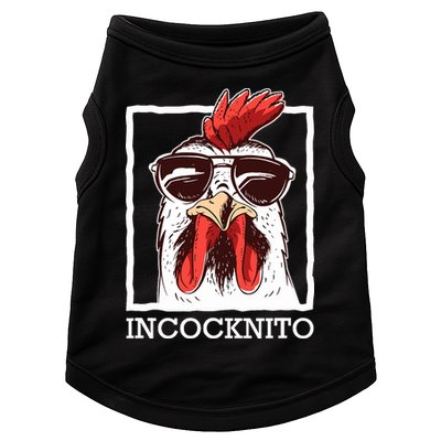 Incocknito Cock Rooster Wearing Sunglasses Chicken Lover Doggie Tank