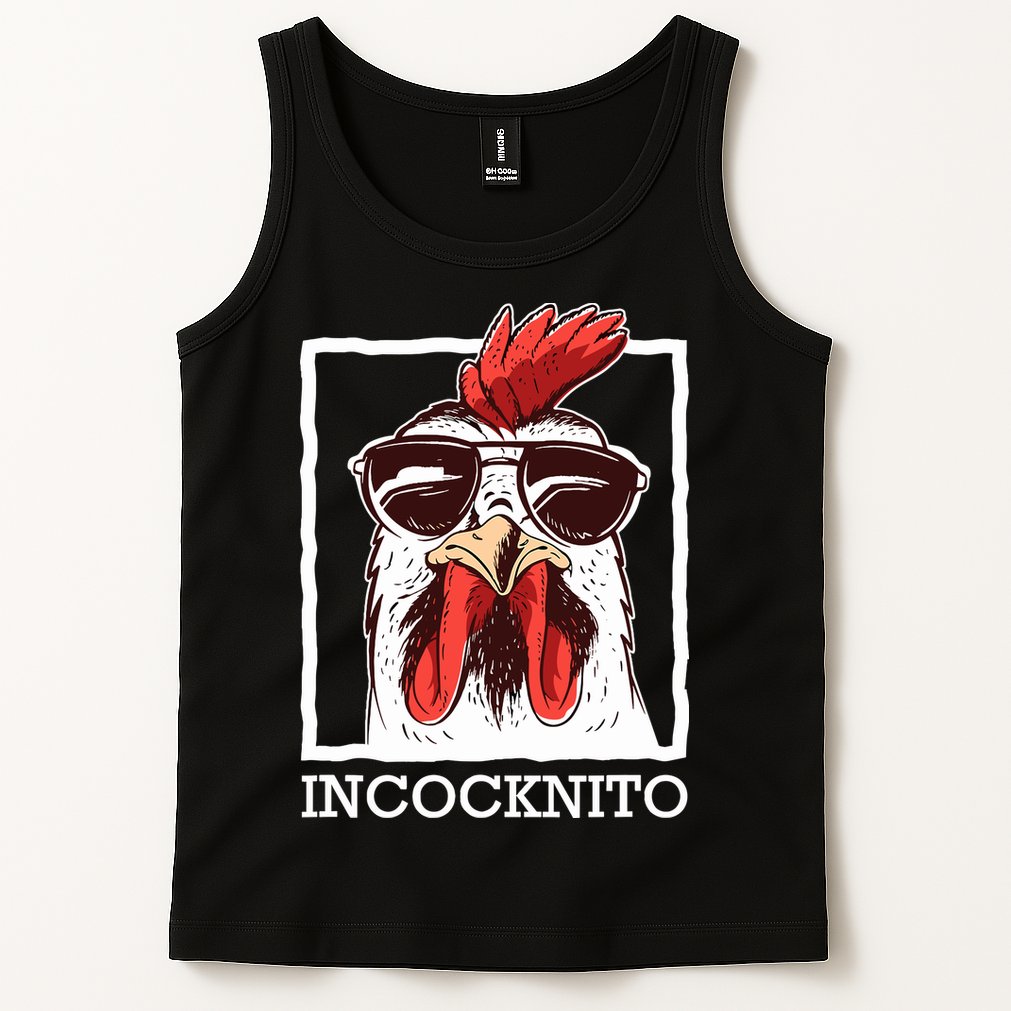 Incocknito Cock Rooster Wearing Sunglasses Chicken Lover Tank Top