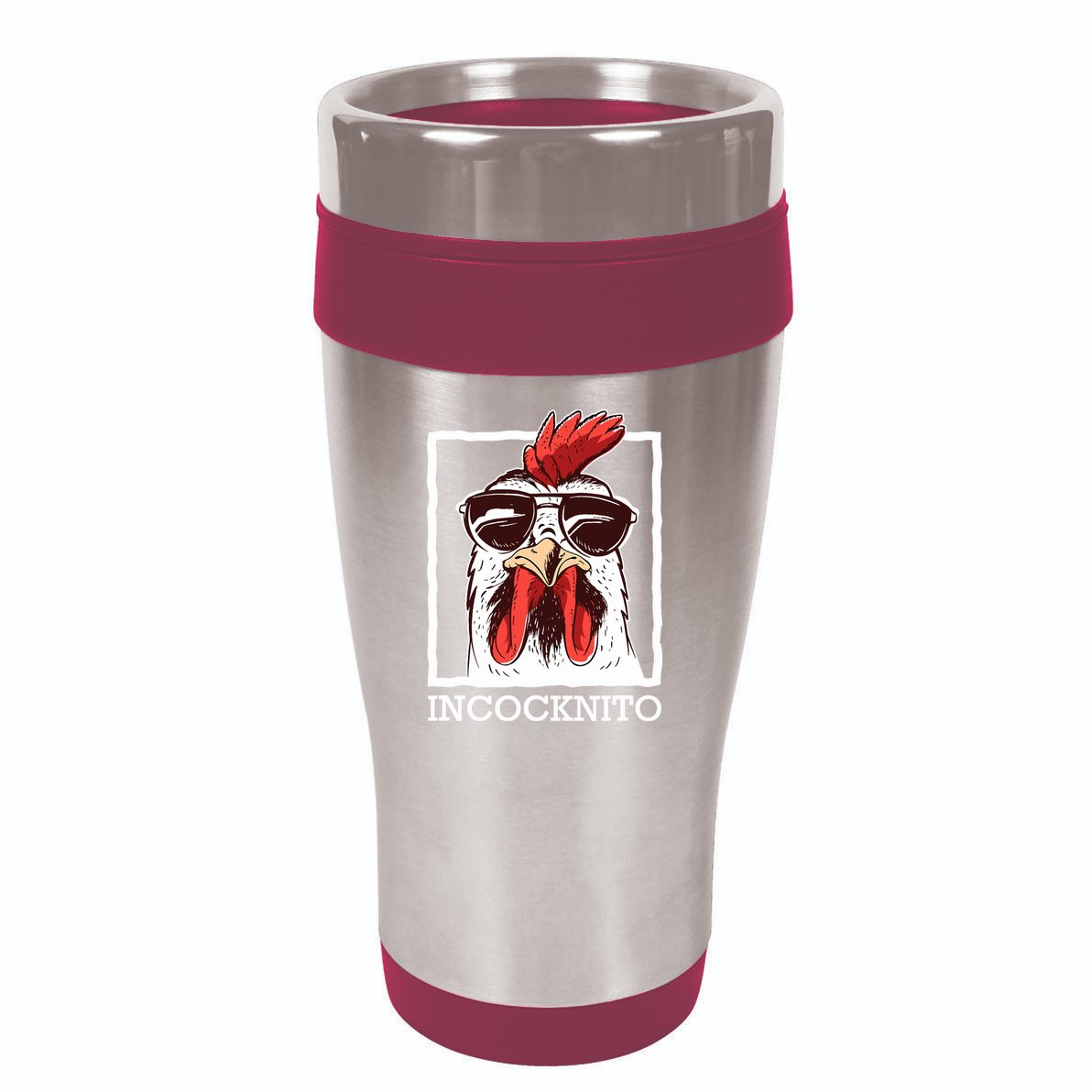 Incocknito Cock Rooster Wearing Sunglasses Chicken Lover 16oz Travel Tumbler
