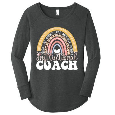 Instructional Coach Rainbow Leopard Academic Specialist Women's Perfect Tri Tunic Long Sleeve Shirt