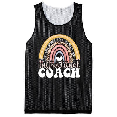 Instructional Coach Rainbow Leopard Academic Specialist Mesh Reversible Basketball Jersey Tank