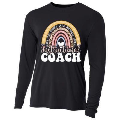 Instructional Coach Rainbow Leopard Academic Specialist Cooling Performance Long Sleeve Crew