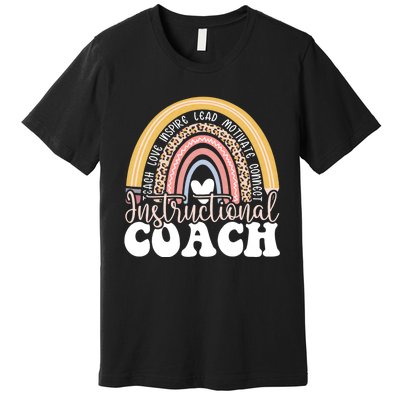 Instructional Coach Rainbow Leopard Academic Specialist Premium T-Shirt