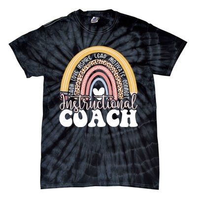 Instructional Coach Rainbow Leopard Academic Specialist Tie-Dye T-Shirt