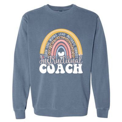 Instructional Coach Rainbow Leopard Academic Specialist Garment-Dyed Sweatshirt