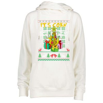 Its Corn Really Like It ItS Got The Juice Ugly Christmas Gift Womens Funnel Neck Pullover Hood