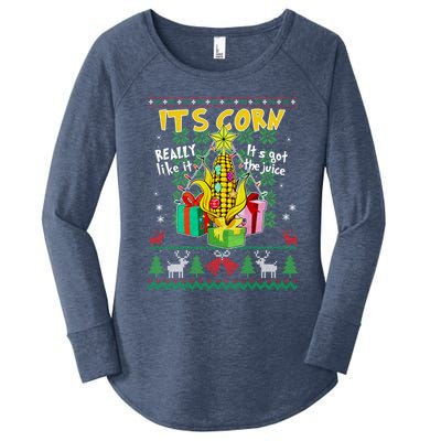 Its Corn Really Like It ItS Got The Juice Ugly Christmas Gift Women's Perfect Tri Tunic Long Sleeve Shirt