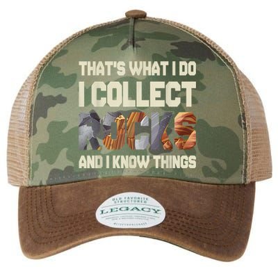 I Collect Rocks And I Know Things Geology Geologist Geode Legacy Tie Dye Trucker Hat