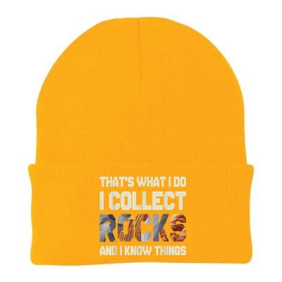 I Collect Rocks And I Know Things Geology Geologist Geode Knit Cap Winter Beanie