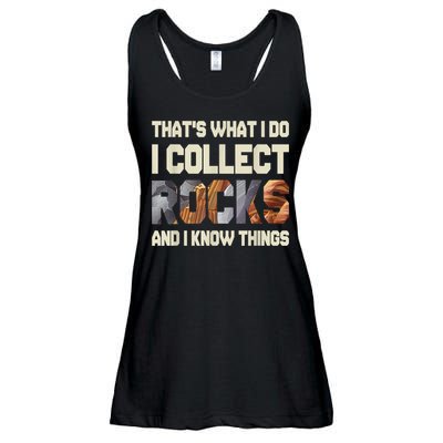 I Collect Rocks And I Know Things Geology Geologist Geode Ladies Essential Flowy Tank