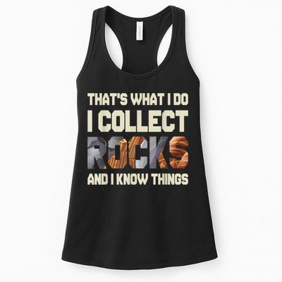 I Collect Rocks And I Know Things Geology Geologist Geode Womens Tank Top
