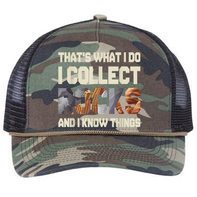 I Collect Rocks And I Know Things Geology Geologist Geode Retro Rope Trucker Hat Cap