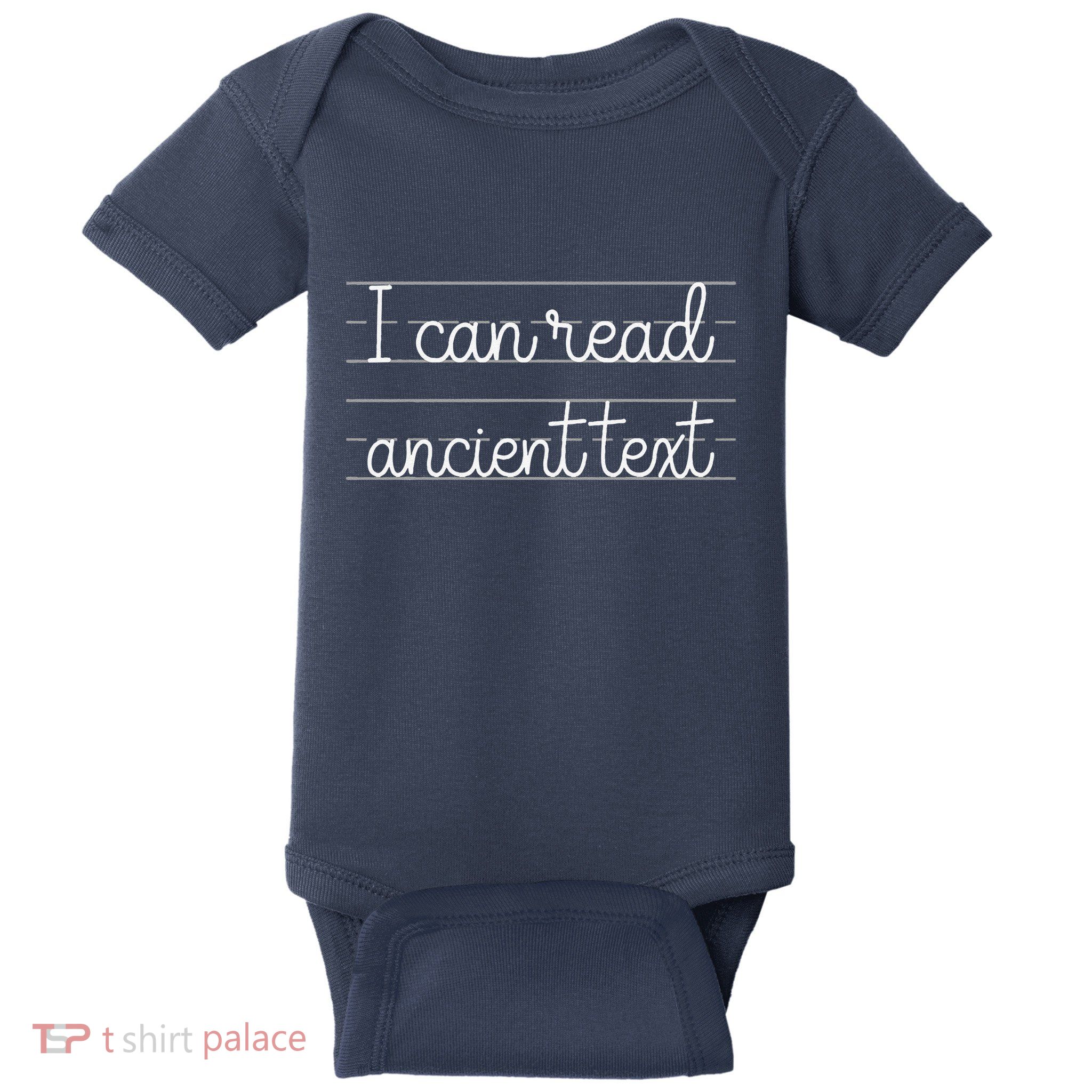 I CanT Read Ancient Text Cute Handwriting White Ink Baby Bodysuit