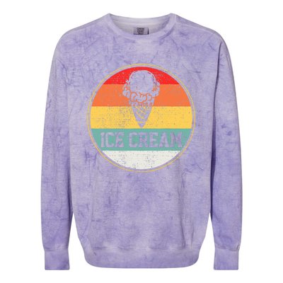 Ice Cream Retro Vintage Summer Treats Cone Cool Tee Colorblast Crewneck Sweatshirt