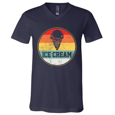 Ice Cream Retro Vintage Summer Treats Cone Cool Tee V-Neck T-Shirt