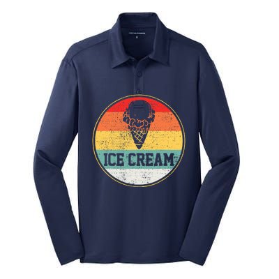 Ice Cream Retro Vintage Summer Treats Cone Cool Tee Silk Touch Performance Long Sleeve Polo