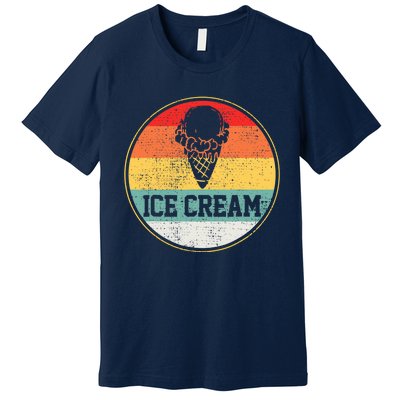 Ice Cream Retro Vintage Summer Treats Cone Cool Tee Premium T-Shirt