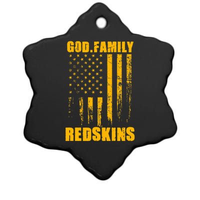 Indian Creek Redskins God. Family. Vintage Usa Flag Ceramic Star Ornament