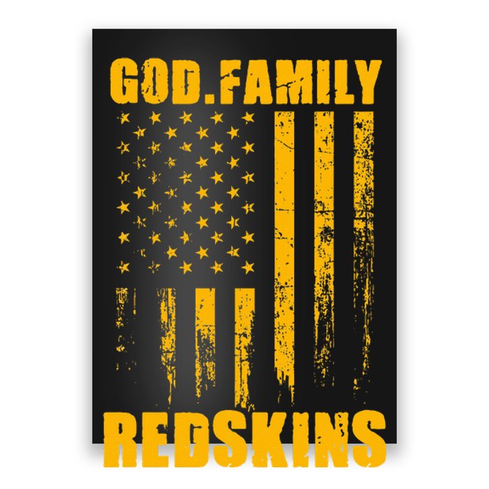 Indian Creek Redskins God. Family. Vintage Usa Flag Poster