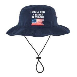 I Could Shit A Better President Distressed USA American Flag Legacy Cool Fit Booney Bucket Hat