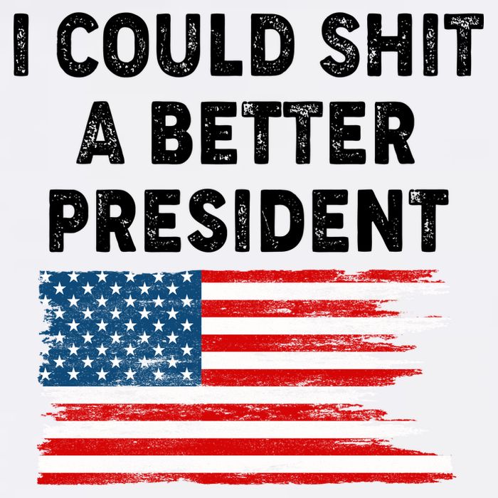 I Could Shit A Better President Distressed USA American Flag Garment-Dyed Sweatshirt