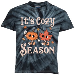 ItS Cozy Season Retro Pumpkin And Fall Leaf Autumn Kids Tie-Dye T-Shirt