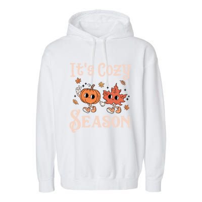 ItS Cozy Season Retro Pumpkin And Fall Leaf Autumn Garment-Dyed Fleece Hoodie