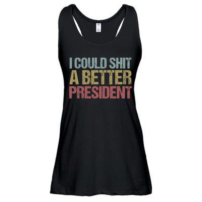 I Could Shit A Better President Funny Anti Trump Protest Ladies Essential Flowy Tank