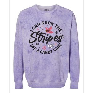 I Can Suck The Stripes Of A Candy Cane Christmas Holiday Gift Colorblast Crewneck Sweatshirt