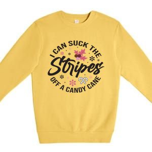 I Can Suck The Stripes Of A Candy Cane Christmas Holiday Gift Premium Crewneck Sweatshirt