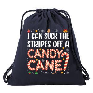 I Can Suck The Stripes Off A Candy Cane Funny Christmas Xmas Funny Gift Drawstring Bag