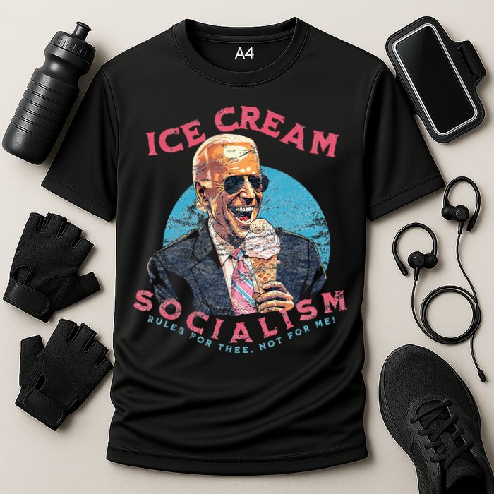 Ice Cream Socialism Rules for Thee Not for Me Joe Biden Performance Shirt