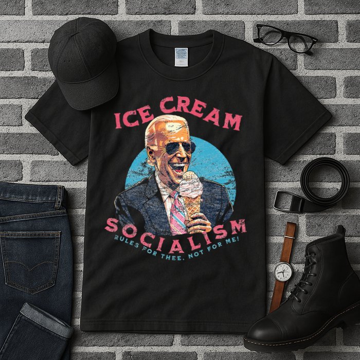 Ice Cream Socialism Rules for Thee Not for Me Joe Biden Tall T-Shirt