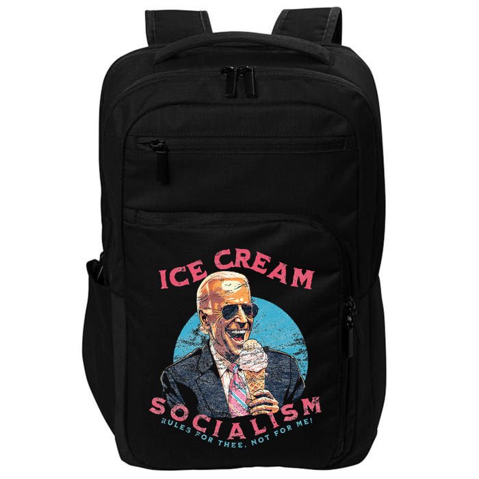 Ice Cream Socialism Rules for Thee Not for Me Joe Biden Impact Tech Backpack