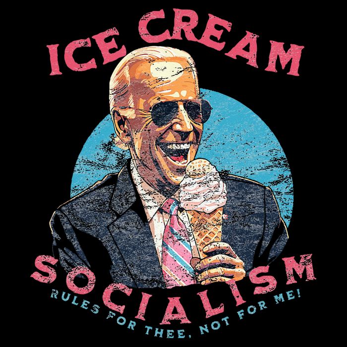 Ice Cream Socialism Rules for Thee Not for Me Joe Biden Button