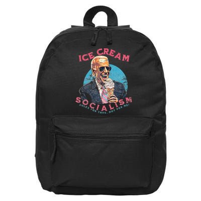 Ice Cream Socialism Rules for Thee Not for Me Joe Biden 16 in Basic Backpack