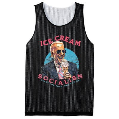 Ice Cream Socialism Rules for Thee Not for Me Joe Biden Mesh Reversible Basketball Jersey Tank