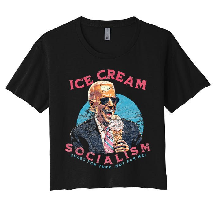 Ice Cream Socialism Rules for Thee Not for Me Joe Biden Crop Top