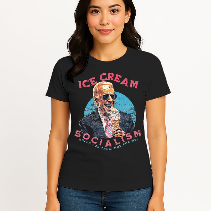 Ice Cream Socialism Rules for Thee Not for Me Joe Biden Womens T-Shirt
