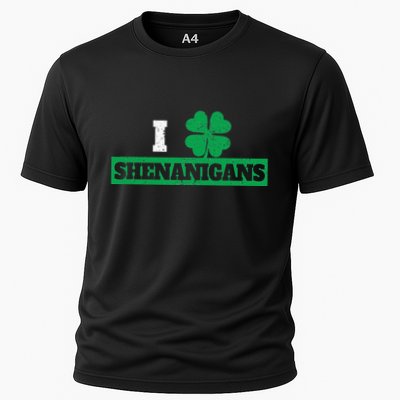 I Clover Shenanigans Funny Irish St Patricks Day Shamrock Performance Shirt