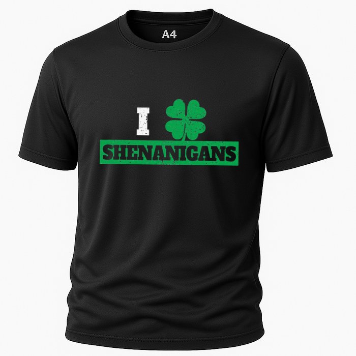 I Clover Shenanigans Funny Irish St Patricks Day Shamrock Performance Shirt