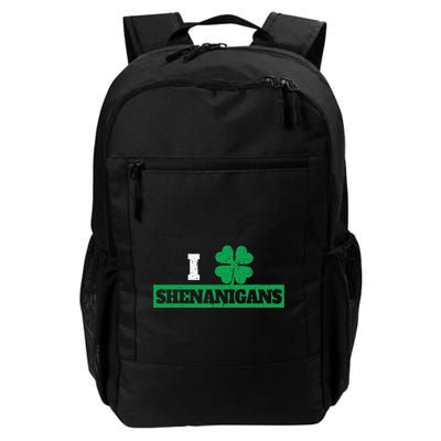 I Clover Shenanigans Funny Irish St Patricks Day Shamrock Backpack